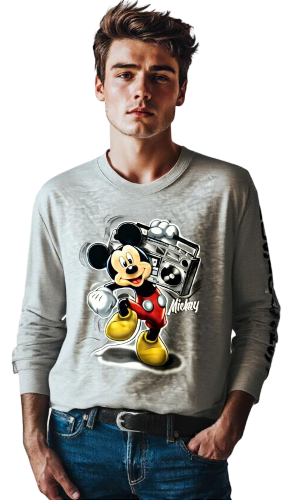 Disney Mickey Mouse Long Sleeve Kids T-Shirt (Youth Small)